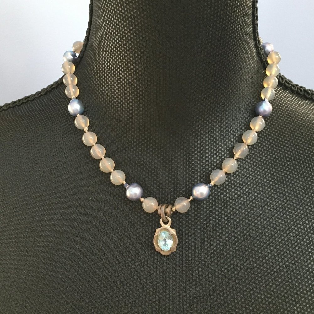 Lee Brevard Gemstone Necklace with Aquamarine
